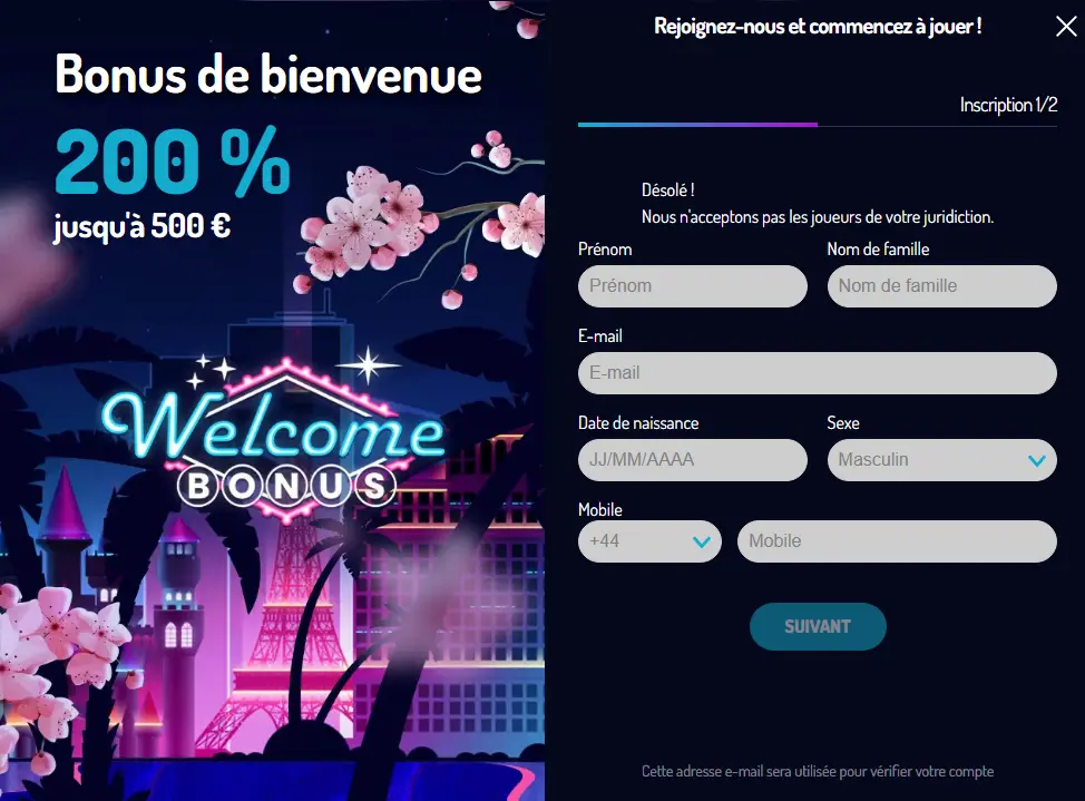 bonus de bienvenue au lucky8